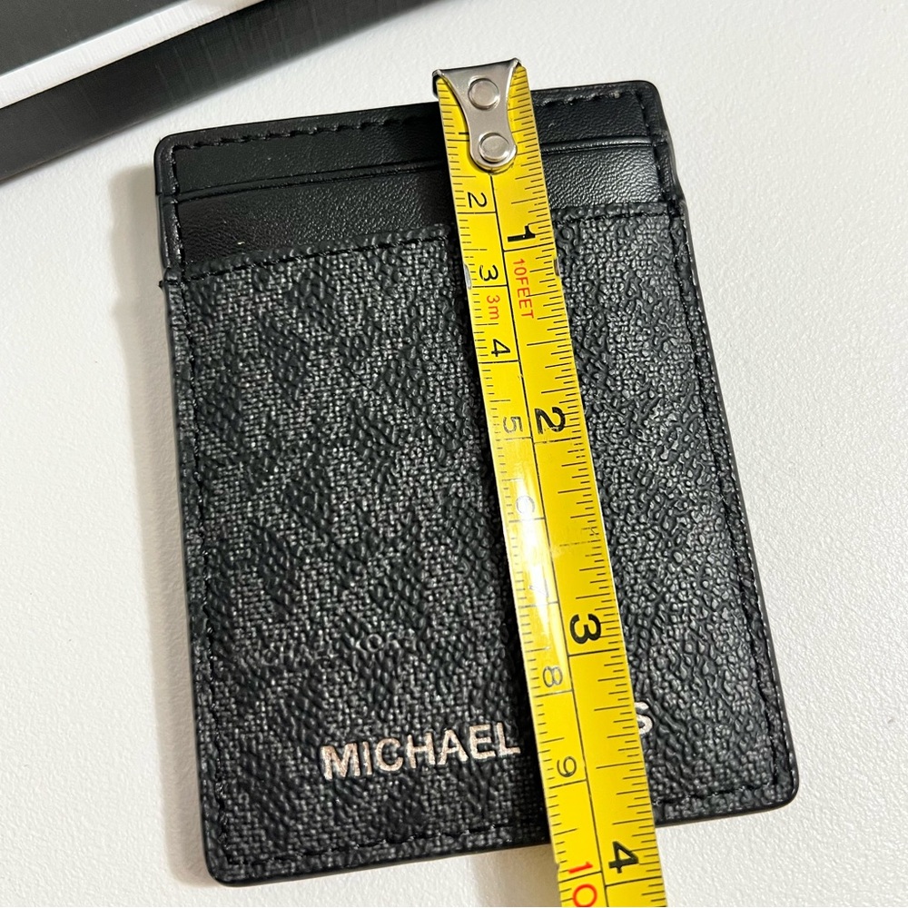 Michael Kors NIB $118 black Logo Card Case with Bill Clip Blue One Size - Picture 12 of 14